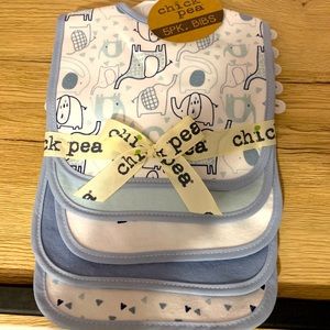 Chick Pea 5 pack blue bibs